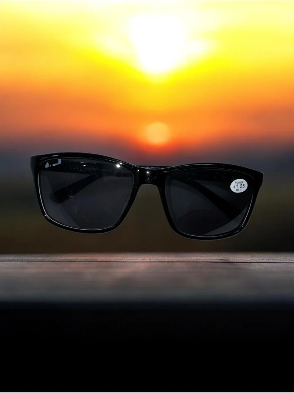 Black Reading Sunglasses with +1.25 Magnification